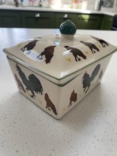 Vintage Emma Bridgewater Butter Dish, Chicken Print
