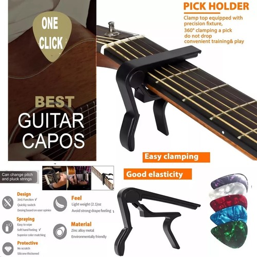 Guitar capo for - acoustic, and
