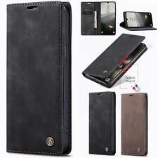 Black Brown Leather Case Magnetic Book Flip Cover Wallet Phone Stand Card Slots
