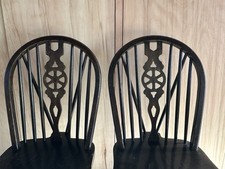Pair of Vintage Beech Windsor