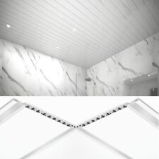 Bathroom Ceiling Cladding Panels White Gloss with Chrome Strip -2.4m & 4m Length