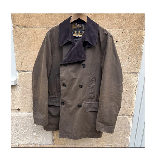Barbour waxed peacoat jacket - waxed,