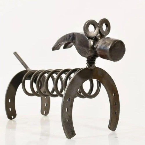 Recycled metal dachshund - recycled,