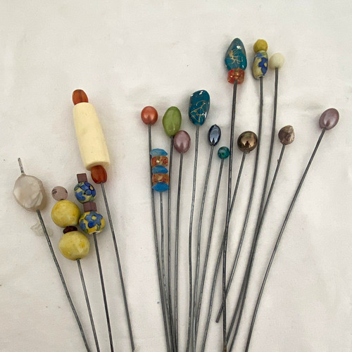 Vintage bead hatpins mixed lot - bead,
