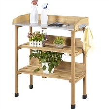 Potting Bench Table Garden Potting Table Planting Work Station Bench with Shelf