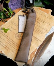  Handmade BROWN FAUX LEATHER WAND BAG Wicca pagan Witchcraft