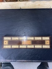 Vintage Inlaid Wood Cribbage