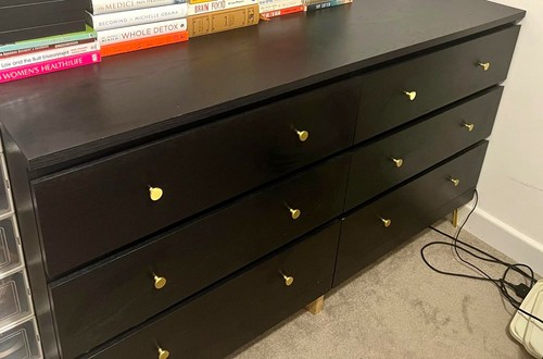 Ikea black drawer chest of - black,
