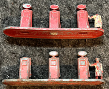 VINTAGE LESNEY DIE-CAST SMALL TOY PETROL PUMPS x2 MADE IN ENGLAND