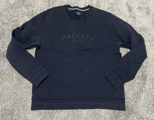 Hackett London Jumper Sweater Crew Neck Navy Blue Size Large