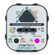 Kewtech LoopCheck 107 Electrical Socket Tester with buzzer, RCD & Mains Polarity