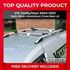 FITS VW CADDY / MAXI SILVER CROSS BARS SET FOR ALUMINIUM ROOF BARS RACK 04>21 