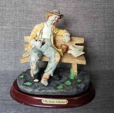 Vintage CROSA COLLECTION 1993 Large Heavy Figurine, Clown With Doves