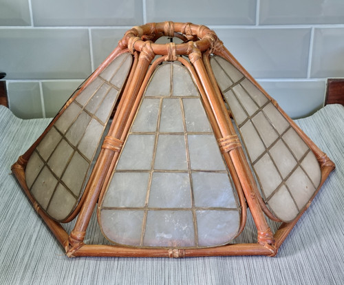 Vintage bamboo capiz - bamboo, shell