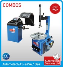 24" SEMI-AUTO TYRE CHANGER / TYRE MACHINE  WHEEL BALANCER PACKAGE 240v