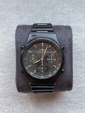 Seiko Quartz Chronograph Watch 7A38-7180 Black PVD From 1986 - Fully Serviced