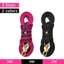 2m 3m 5m Long Dog Tracking Lead Leash Nylon Recall Obedience Lunge Leash Black  