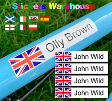 4 Personalised name Big CYCLE BIKE FRAME HELMET Stickers (See the Description)