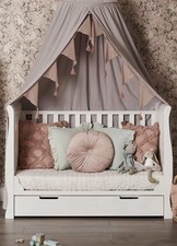  Mini Sleigh Cot Bed/Sofa White (includes Mattress)