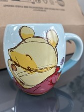 Disney Churchill Winnie the Pooh Large Barrel Mug Pooh & Bee Blue Sketch Style