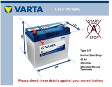 Car Battery B34 Varta 049 330A