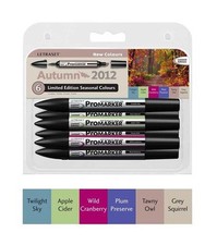 Letraset Promarkers - 6 Marker Set - Limited Edition 2012 - New Autumn Colours
