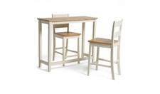 Chicago Oak White Bar Table & 2 Oak White Chairs