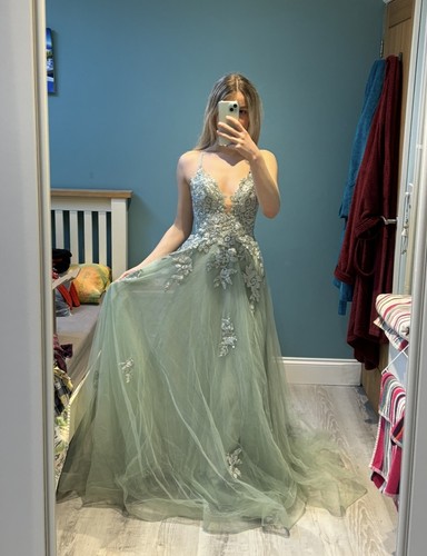 Zapaka mint green satin - mint, dress/