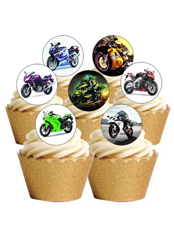 Cake toppers motorbikes - cake,