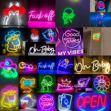 Neon Sign Light LED Wall Lights Visual USB Bar Lamp Kids Room Night Light Decor