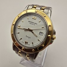 RAYMOND WEIL TANGO MENS WATCH 5560 2-TONE GOLD PLATED/STEEL SWISS QUARTZ & DATE.