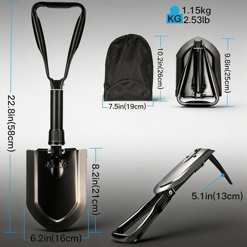 Folding survival shovel - survival, 23