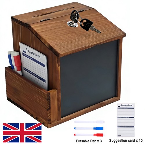 Wooden suggestion box tip jar - box,