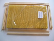 DN1 National / WBC Frames with Wired Beeswax Foundation. Unassembled. Qty 10