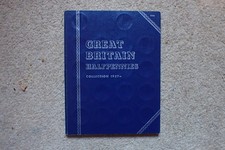Whitman Folder for Halfpennies 1937 to Date, No 9680, Good Used Condition.