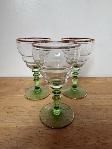 Vintage art deco green - deco, stemmed