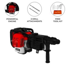 Petrol Impact Hammer Drill Cordless 0.9KW Rotary Breaker Chisel & Bit Jackhammer