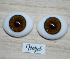Solid glass eyes oval flat