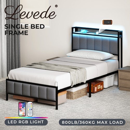 Levede single bed frame led - frame,