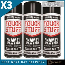 3 x BLACK MATT ENAMEL SPRAY