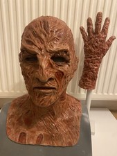 Freddy Krueger Platinum Silicone Mask and left hand glove . Elm street.