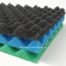 Fish Pond Filter Foam Sponge Set Of 3 11" x 17", 25 x 18", 36" x 24" OR 43 x 21"