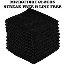 BLACK LARGE MICROFIBRE CLEANING AUTO CAR DETAILING SOFT CLOTHS WASH TOWEL DUSTER