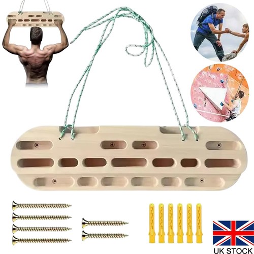 Wooden rock climbing hangboard - rock,