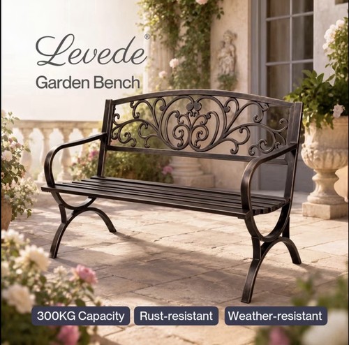 Levede garden bench - garden, bench,