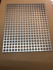 Stainless steel perforated sheet 10sq x 15mm pitch x 1.5mm thk  320mm x 220mm