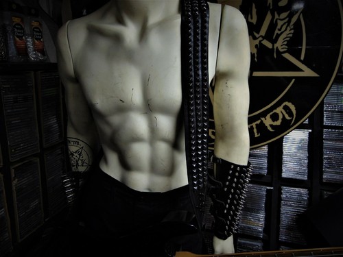 Leather guitar black - black, old