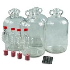 4 x 5ltr Glass Demijohns With