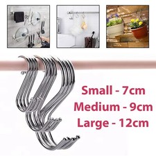 S Hooks | Heavy Duty Steel S Hook | Hanging Clothes Kitchen Garage Butcher Tool