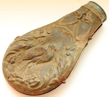 Antique Brass Black Powder Hunting Flask With Beautiful Design